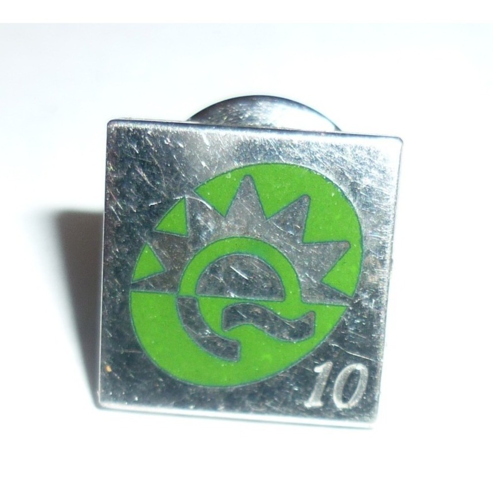 CTO Sterling Square Enamel Pin Green Gear‎ Sun Logo Number 10 Lapel Hat Tie
